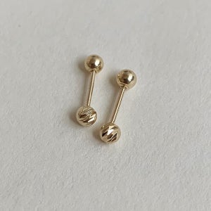 14k 베이직 컷팅 볼 피어싱 / 데일리 금 피어싱 귓바퀴 이너컨츠