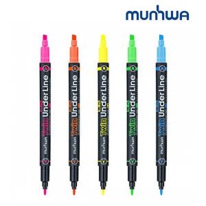 munhwa 문화 트윈 언더라인 형광펜 양면