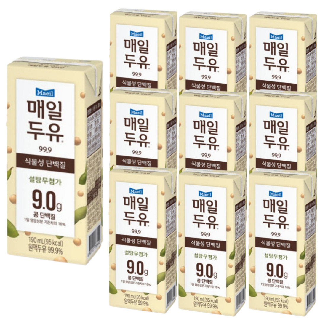 매일유업 매일두유 99.9 190ml 48팩 무설탕 식물성 단백질