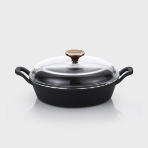 베카 시즈닝 필요없는 무쇠 주물 스테이크팬 24cm 뚜껑포함