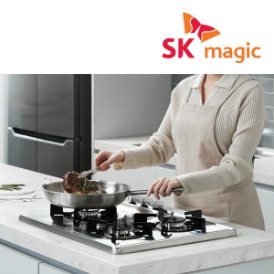 3구 매립형 가스렌지 빌트인 쿡탑 레인지 실버 560x430-440 건전지식 LNG