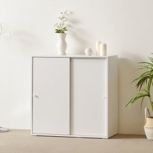 리드로퍼니처 E0등급 스르르 슬라이딩 2도어 800, 2단, 우유니화이트