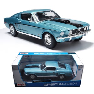 마이스토 1:18 1968 포드 머스탱 GT 코브라 제트 다이캐스트 올드카 모형 빈티지 자동차 피규어 수집