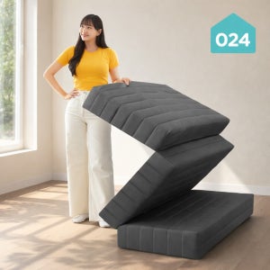 024홈 국민토퍼 3단 접이식 매트리스 단단한 손님용 토퍼 바닥 침대 8cm 멀티싱글