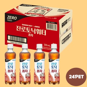 하이트진로 토닉워터 제로 홍차 300ml PET 24입 제로음료수 0칼로리음료