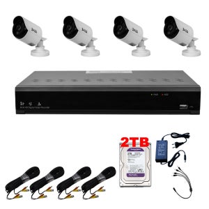 화인츠 500만화소 CCTV 자가설치 8채널 카메라 20m 4개 2TB 실외 방범 매장용