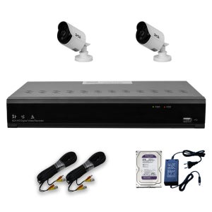 화인츠 500만화소 4채널 CCTV 자가설치세트 카메라2개 20m케이블 2TB