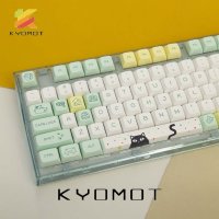 Kyomotte-귀여운 고양이 테마 키캡 염료 하위 XDA 프로필 PBT 131 키 캡 체리 MX 스위치 DIY 레이아웃 기계식 키보드 키트