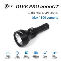 엘프 해루질 프리다이빙 다이빙랜턴 직진형랜턴 / ELF-DIVE PRO2000GT A타입 ( 본체단품 )