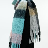 Arket scarf 아르켓 터키블루 울블랜드 프린지 머플러