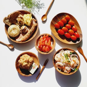 우드 요거트볼 시리얼 샐러드볼 접시 세트