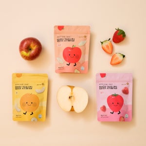 맘스미 아기과자 맘맘 과일칩 3봉세트 사과 딸기 배 9개월 10개월 11개월 12개월