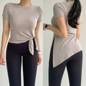 40 로렌블세미롱반팔 요가복 필라테스복 필라테스옷 필라테스상의 필라테스커버업
