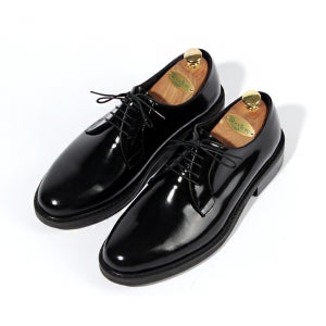 커스텀무드 로건 플레인 더비슈즈 수제화 남자 키높이 구두 230-290mm