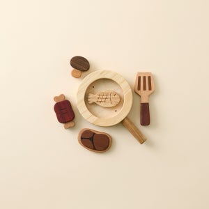 주방놀이 구이세트 원목블럭장난감
