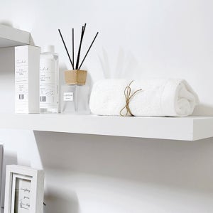 무지주 벽선반 원목 인테리어 벽걸이선반 화이트 400mm
