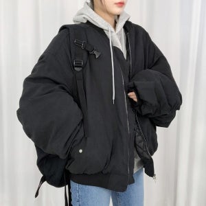 셔링 누빔 항공 점퍼 3컬러 오버핏 루즈핏 10대 캐주얼 데일리 긴팔 무지 겨울 아우터