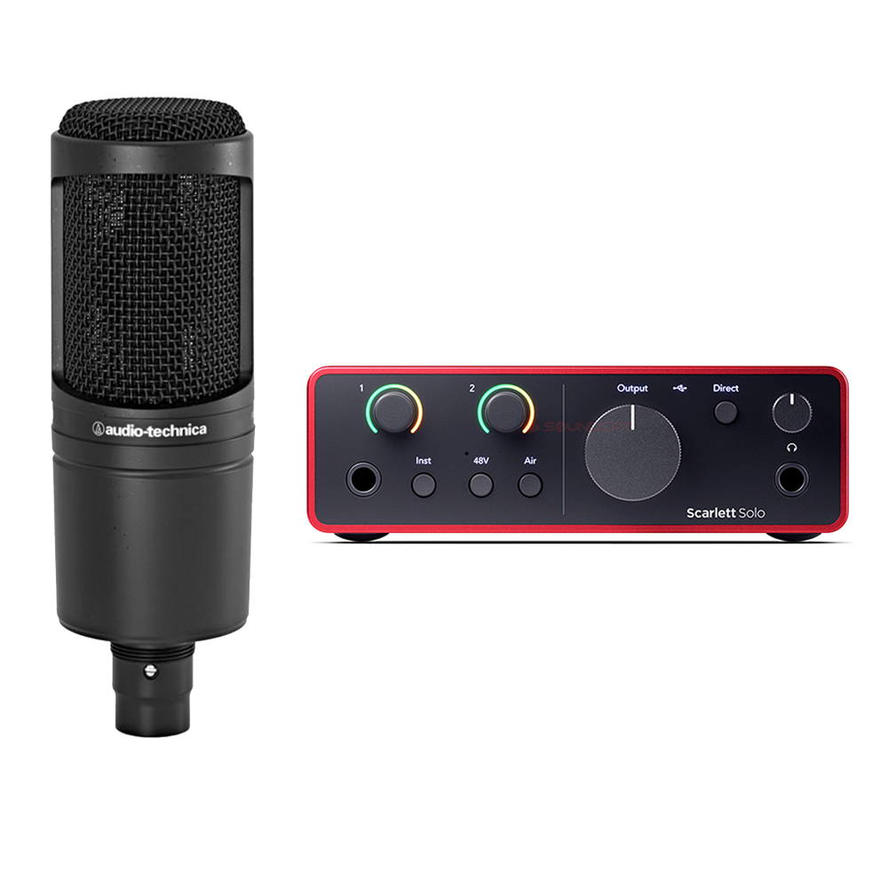 Focusrite 오디오테크니카 AT2020 포커스라이트 스칼렛솔로 4세대 콘덴서마이크 오인페 패키지