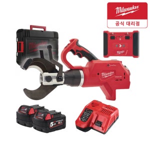밀워키 M18 HCC75R-502C 충전 9톤 유압 케이블 컷터 5.0Ahx2 세트