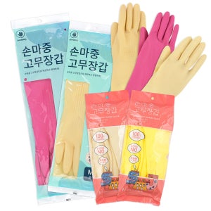고무장갑 3종 세트 사이즈 (S,M,L) 3켤레 손마중 장갑