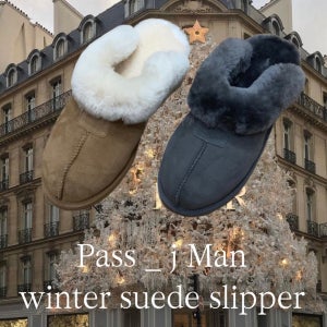 Man winter suede slipper ( 스웨이드 남자 어그 털 슬리퍼)