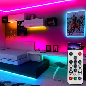 비상 루시 RGB LED 간접조명 동작감지 모션 센서등 무드등 줄조명 2m,5m