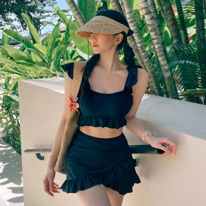 귀여운 프릴 빅사이즈 휴양지 비키니 수영복