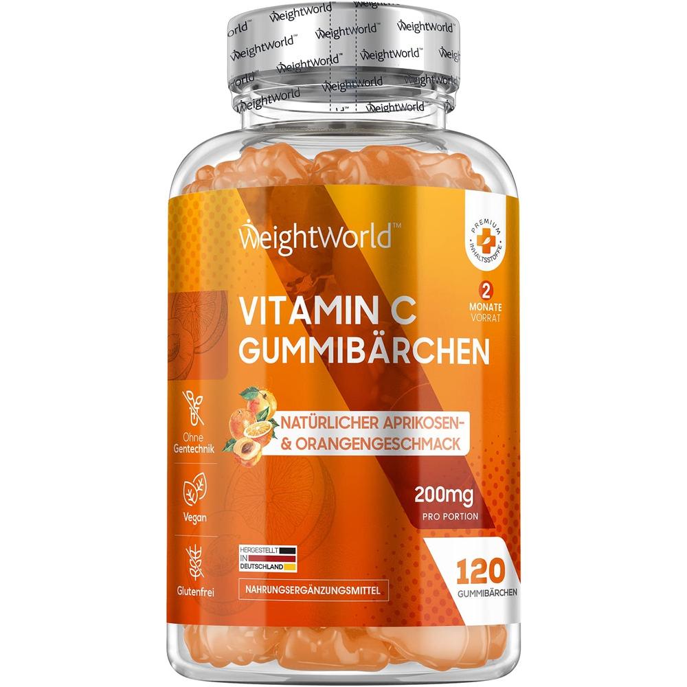 독일 <b>웨이트월드</b> WeightWorld Vitamin C Gummy 비타민C 200mg 구미베어 120정