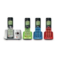 VTech CS6529-4B DECT 6.0 무선 전화기 세트 블루 그린 레드 실버