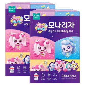 모나리자 캐치티니핑 1/2 미니티슈 230매x6개입 2팩 각티슈 휴지