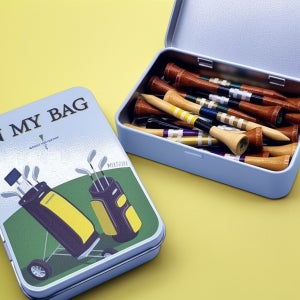 웨스트스타일 골프티 케이스 수납 골프 대나무 티꽂이 볼마커 보관 선물 악세사리 세트