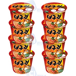 농심 얼큰한너구리 111g 큰사발 8개 큰컵 컵라면 간식 야식 해장라면 혼밥 식사대용 다시마라면