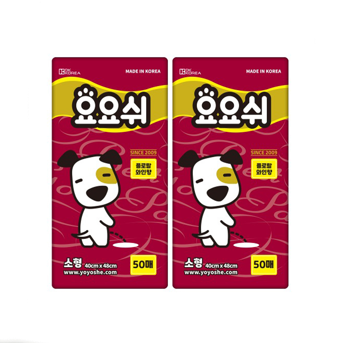 요요쉬 배변패드 플로랄와인향 소형 50매 2개