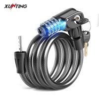 Xunting-도난 방지 경량 콤비네이션 키 포함 자전거 자물쇠 산악 일반 강철 케이블 LED 야광