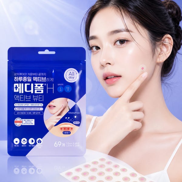 메디폼H 액티브 69패치 뷰티 하이드로콜로이드 밴드 얼굴 스팟 여드름패치 점 재생테이프
