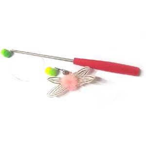 PET 힐링타임 플라잉 3단 낚시대 흰줄나비 / 캣토이 길이조절 고양이 장난감 사냥 놀이 스트레스해소 /펫