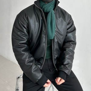 남자레더패딩 레더숏패딩 겨울가죽점퍼