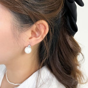 데일리 진주 실버 결혼식 귀걸이 핵진주 혼주 은침 귀걸이 귀찌