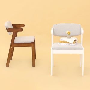 공부 학생 식탁 쿠션 고무나무 원목 의자