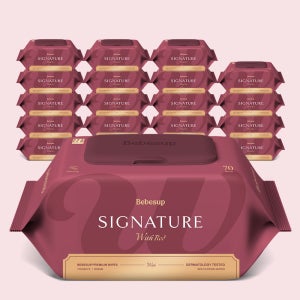 베베숲 시그니처 위드레드 캡형 두꺼운 아기물티슈 70매, 20개