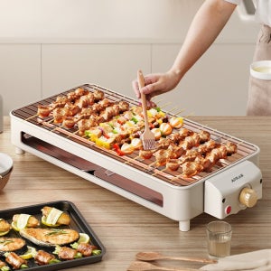 전기 바베큐 그릴 무연 가정용 스토브 기계 꼬치구이 다기능 실내 연기없는 닭꼬치 그릴