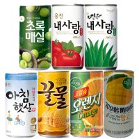 웅진 캔음료 180ml 30캔 7종 초록매실 아침햇살 망고 오렌지 토마토 알로에 꿀물