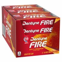 덴티 파이어 스파이시 시나몬 슈가 프리 껌 매운 Dentyne Fire Spicy Cinnamon Gum 16피스 12개입