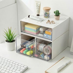 미니서랍장 책상위 소형 투명서랍장 책상정리 쌓는 수납 소