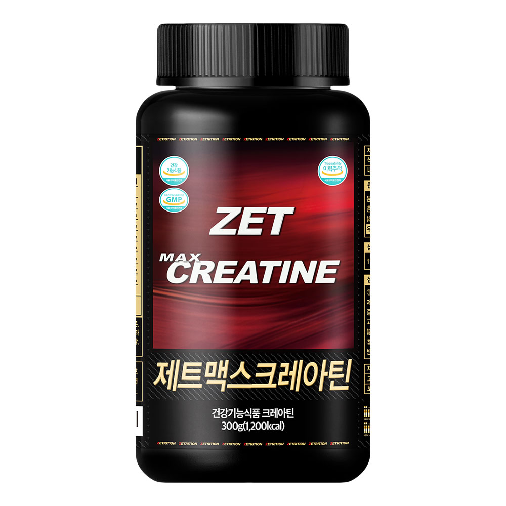 제트리션 제트맥스<b>크레아틴</b> 300g 100% 독일 모노 하이드레이트 <b>파우더</b> 헬스