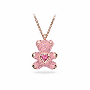 [스와로브스키/본사정품] Teddy Heart 핑크 로즈골드 목걸이 5642976
