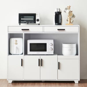 퍼니하우스 와이드 주방 수납 렌지대 밥솥다이 선반 스타2 1200, 3단, 화이트