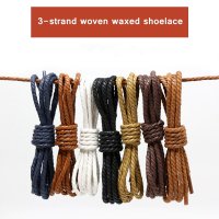 1 쌍 Shoelce 캐주얼 가죽 신발 끈 왁스 라운드 구두 끈 Shoestring 마틴 부