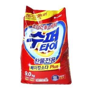 LG생활건강 수퍼타이 세탁세제 가루 분말 세제 9kg 일반 드럼 겸용 초강력 효소 세탁
