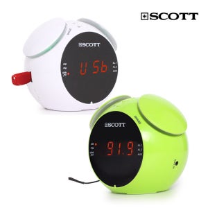 스캇 미니 라디오 알람시계 탁상용 가정용 FM 소형 디지털 mp3 USB스피커